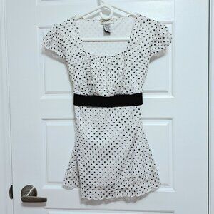 Laura Petite Black and White Polkadot top